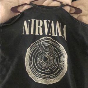 Nirvana sweater with cut out shoulders